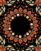 Terracotta Leaf Mandala Artistry Rug