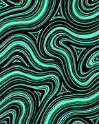 Black Aqua Swirling Triangles Rug