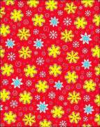 Red Yellow Snowflake Medley Rug