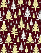 Golden Winter Woodland Tree Scene Rug
