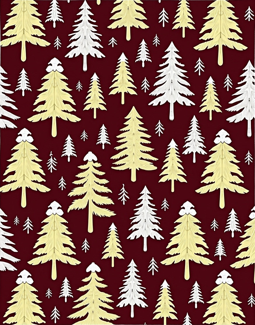 Golden Winter Woodland Tree Scene Rug