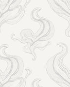Abstract White Grey Swirls Rug