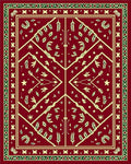 Crimson Botanical Medallion Rug