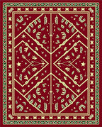 Crimson Botanical Medallion Rug