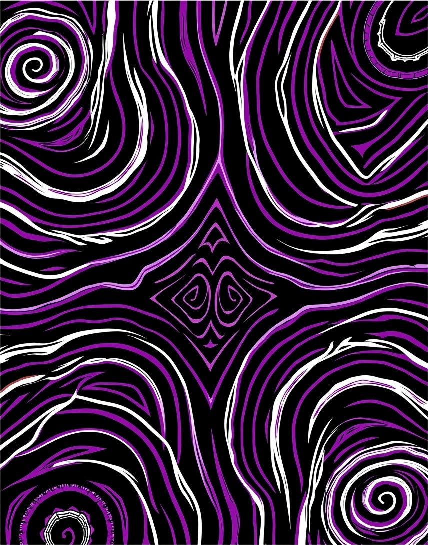 Vibrant Purple Swirl Energy Rug