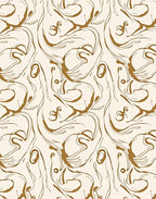 Gold Flowing Lines Swirl Abstract Rug