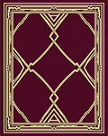 Crimson Gold Interlocking Geometric Frame Rug