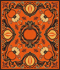 Vibrant Orange Pumpkin Floral Mandala Rug