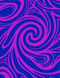 Vibrant Blue Pink Swirl Abstract Rug