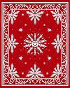Classic Red Snowflake Scroll Rug
