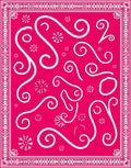 Hot Pink Swirl Snowflakes Border Rug