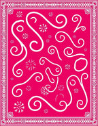 Hot Pink Swirl Snowflakes Border Rug