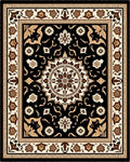 Black Ivory Blossom Medallion Rug