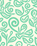 Aqua Swirl Leafy Scroll Rug
