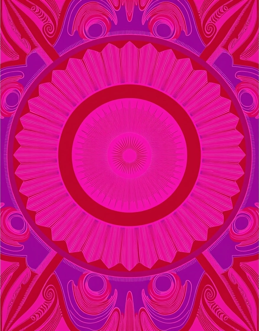 Vibrant Pink Mandalas Swirl Rug