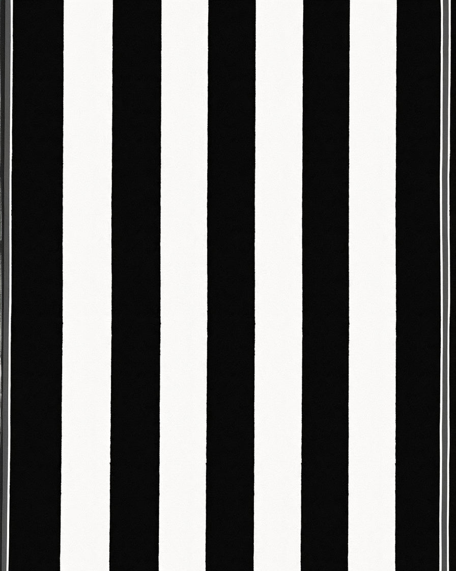 Bold Black White Stripe Rug
