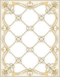 Golden Art Nouveau Floral Diamond Rug