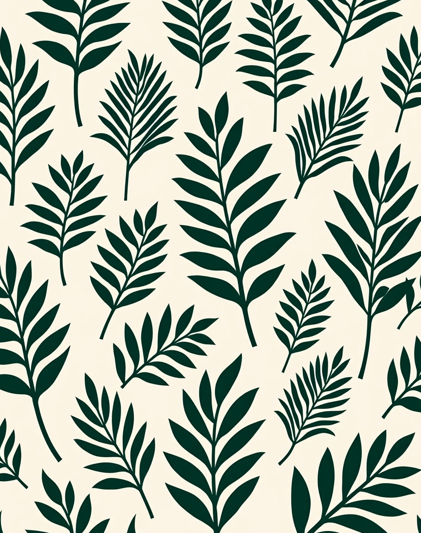 Dark Green Leafyclad Botanical Scene Rug