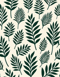 Dark Green Leafyclad Botanical Scene Rug