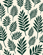 Dark Green Leafyclad Botanical Scene Rug