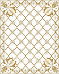 Golden Floral Lattice Square Rug