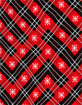 Red Black White Plaid Snowflake Rug