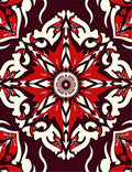 Bold Crimson Cream Ornamental Star Rug