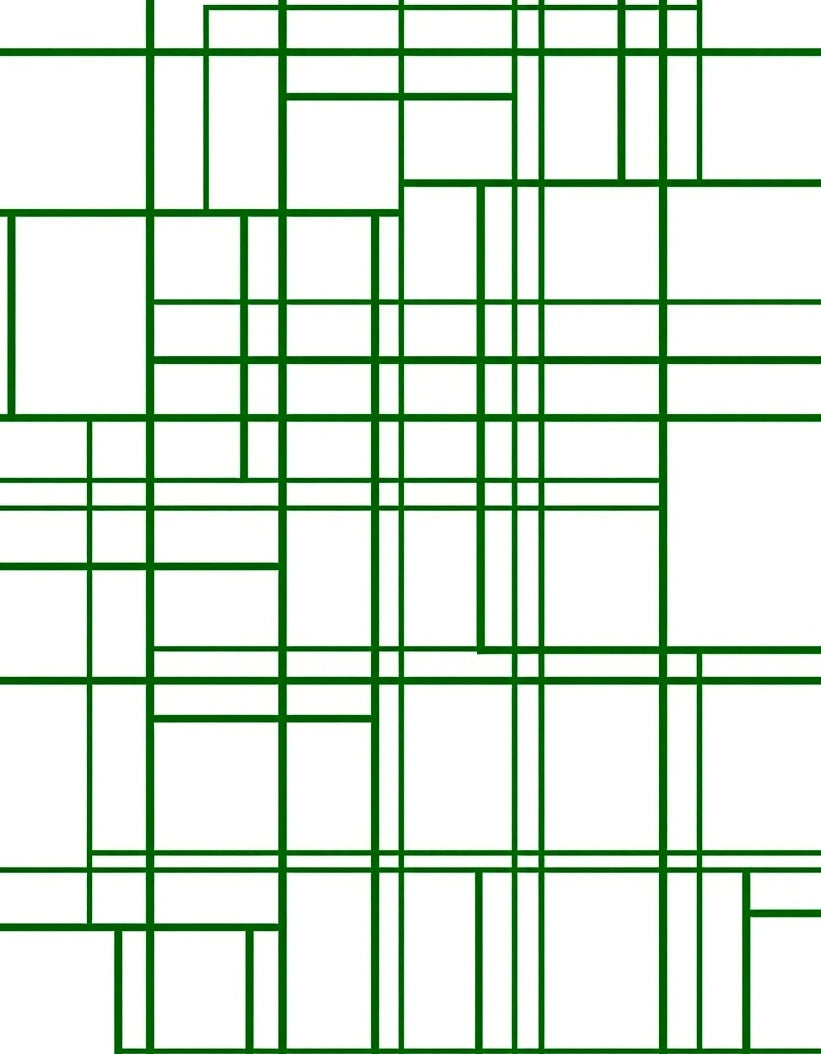 Monochromatic Green Grid Composition Rug