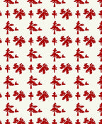 Red Festive Tree Folk Art Rug