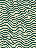 Classic Teal Wave Lines Rug