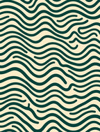 Classic Teal Wave Lines Rug