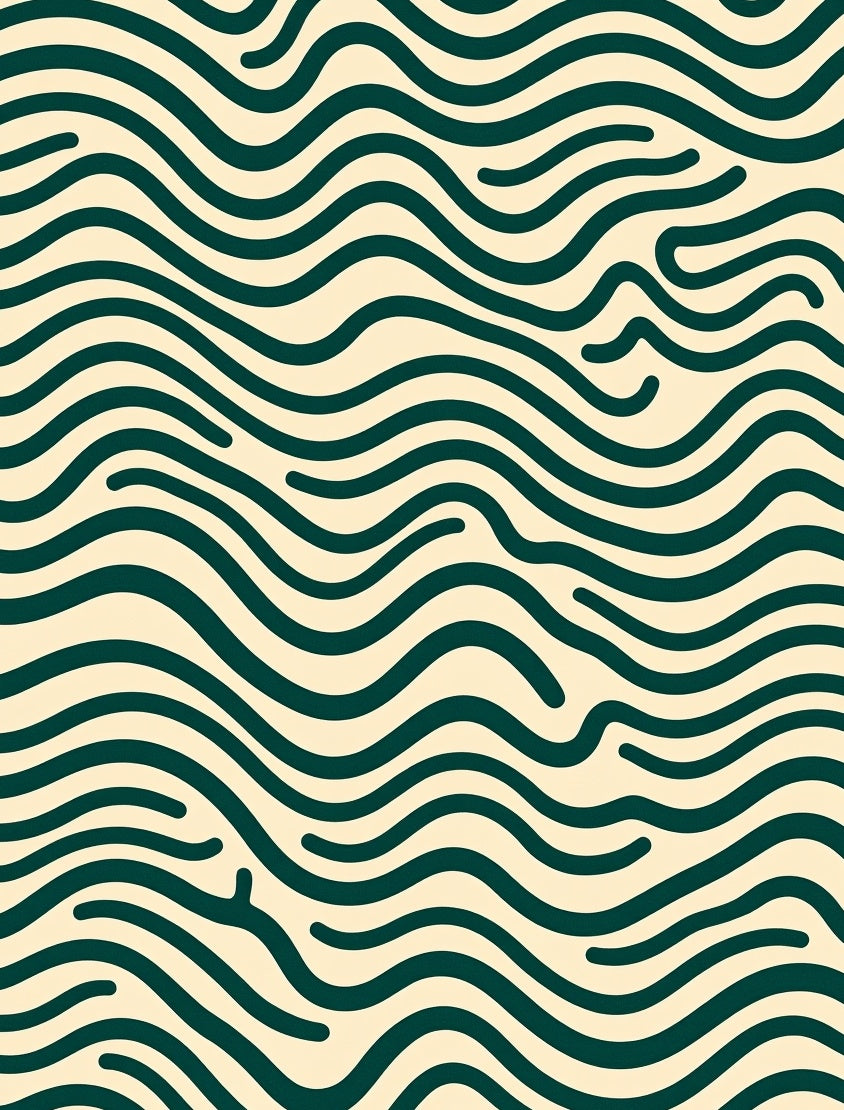 Classic Teal Wave Lines Rug
