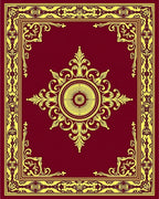 Crimson Gold Ornate Central Medallion Rug