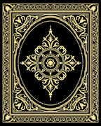 Golden Floral Border Medallion Rug