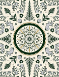 Dark Green Emerald Sunburst Garden Rug