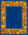 Orange Pumpkin Swirl Border Rug