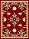 Crimson Gold Floral Medallion Border Rug