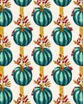 Teal Pumpkin Festive Autumn Stripe Rug