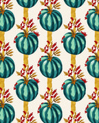 Teal Pumpkin Festive Autumn Stripe Rug