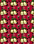 Festive Golden Bells Red Background Rug