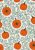 Autumn Orange Pumpkin Swirls Rug