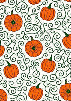 Autumn Orange Pumpkin Swirls Rug