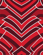 Bold Red Chevron Swirl Rug