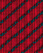 Black Red Teal Houndstooth Checkered Rug