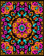 Vibrant Retro Mandala Floral Rug