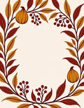 Autumn Fig Leaf Berry Wreath Rug