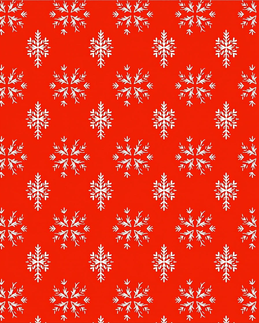 Red White Snowflake Classic Christmas Rug