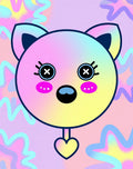 Whimsical Kawaii Bear Pastel Starburst Rug