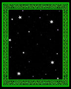 Neon Green Celestial Starry Night Rug