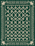 Emerald Ivory Intricate Floral Lattice Rug